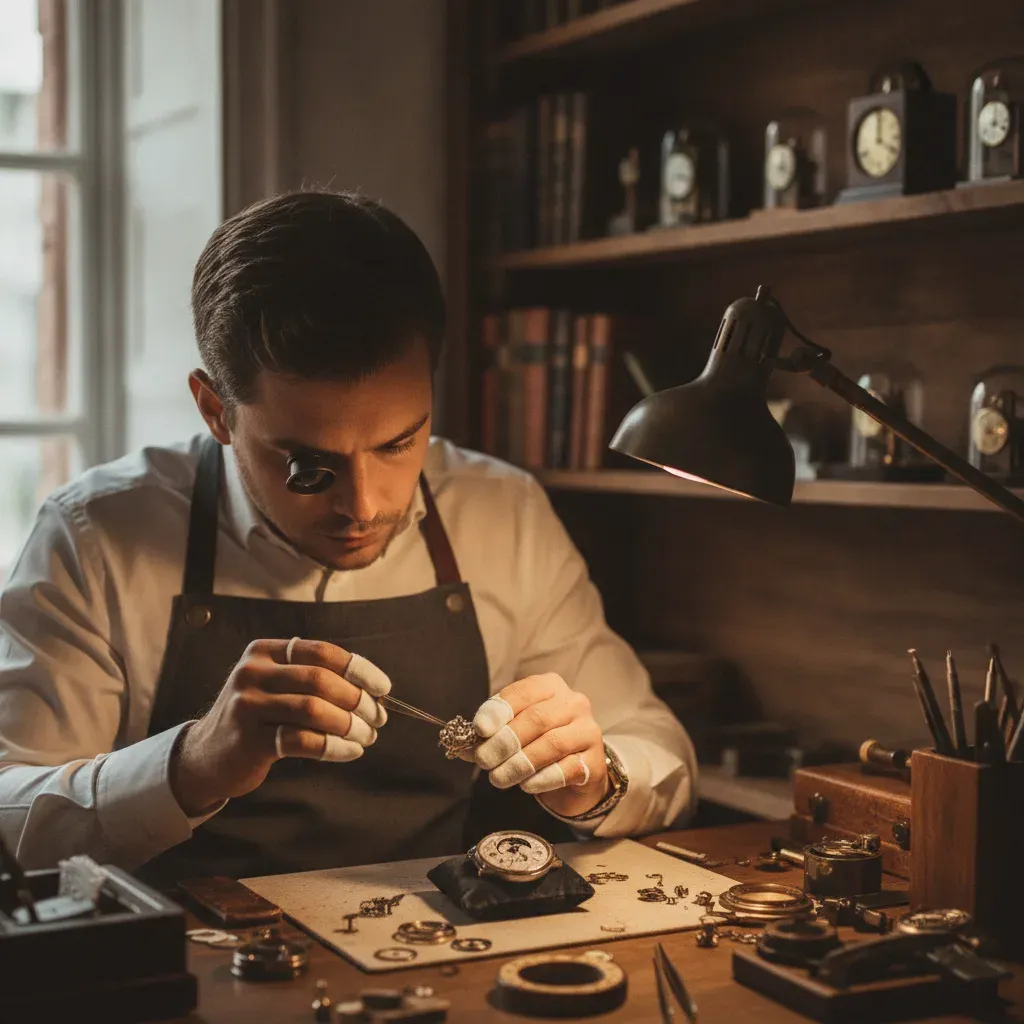 Watchmaker working on a bespoke commission