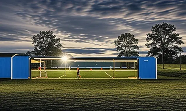Youth football academy training ground at dusk
