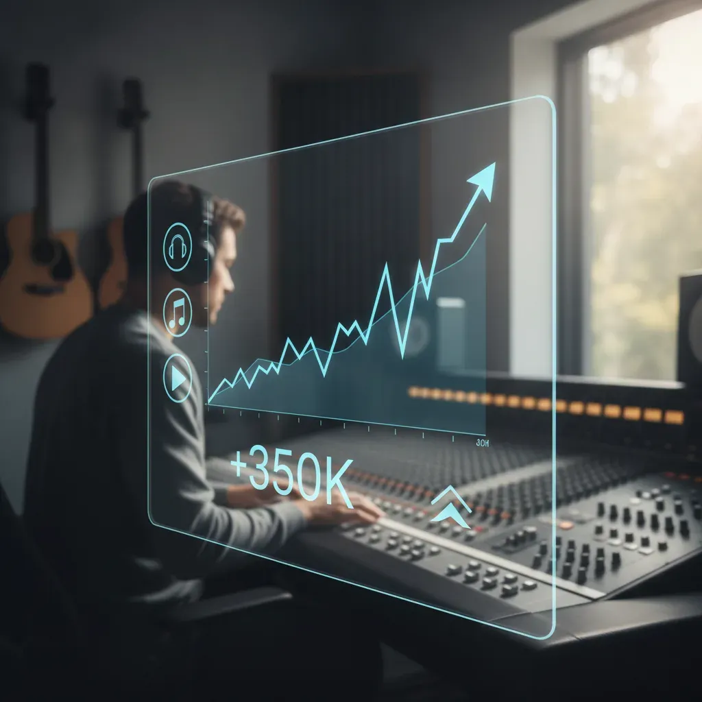 Artist analytics dashboard showing listener growth