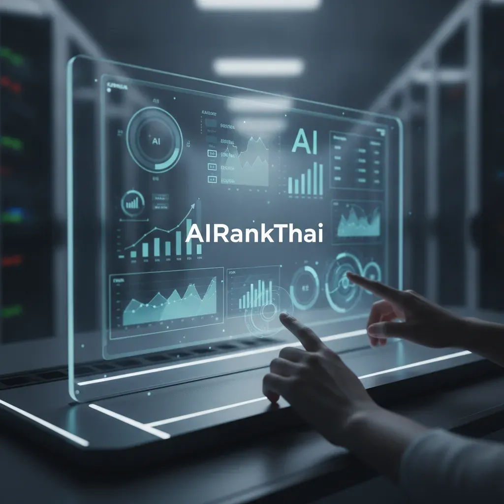 ภาพหน้าจอแดชบอร์ดการวิเคราะห์ข้อมูล AI และการจัดอันดับ