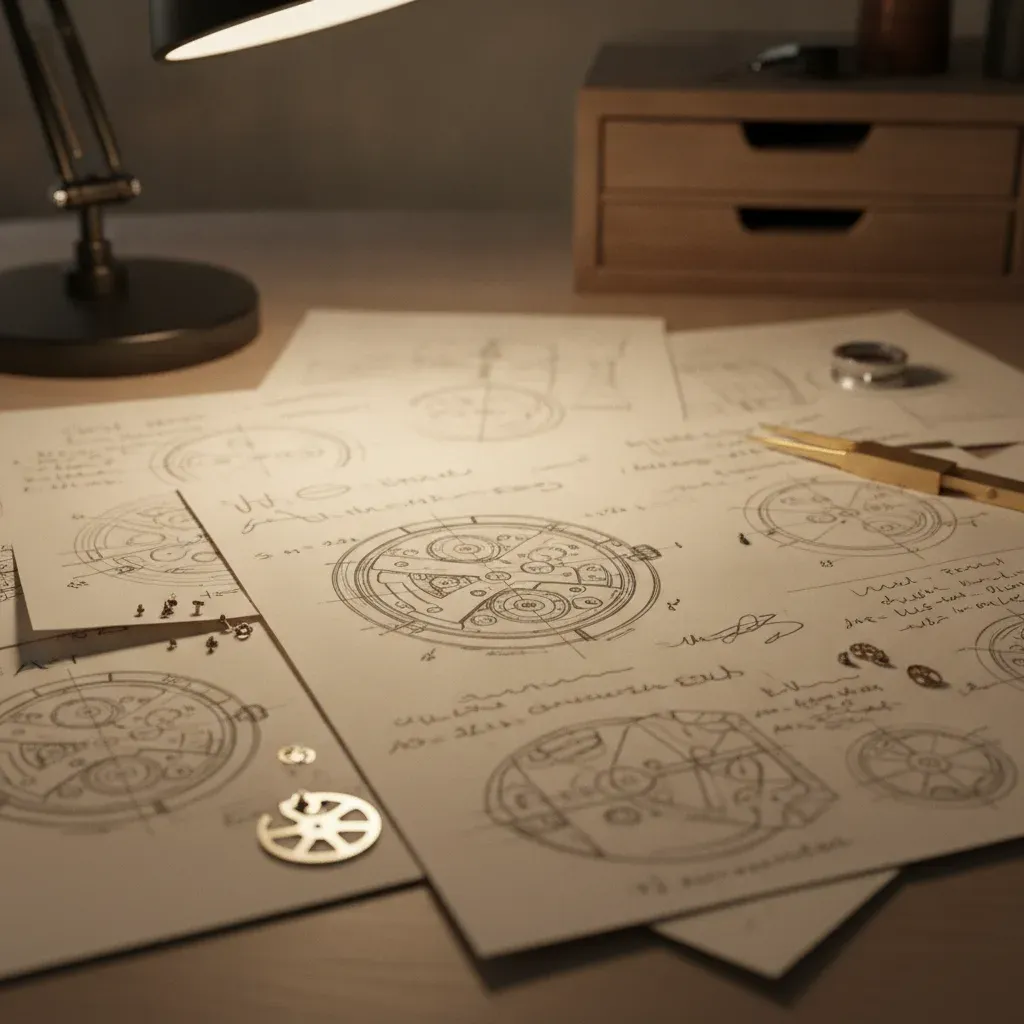 Watchmaker sketches and design notes