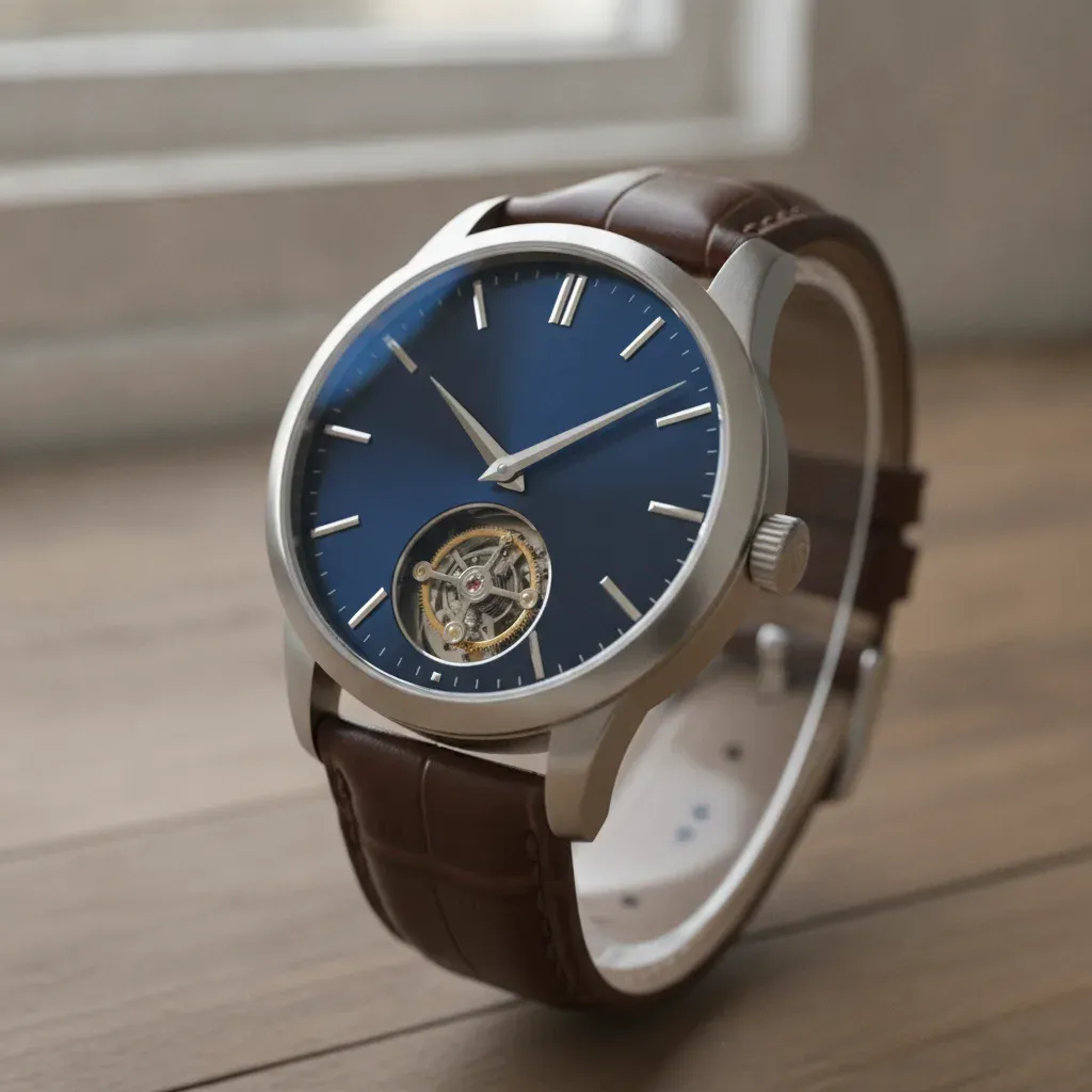 Close up of a finished bespoke timepiece
